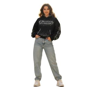 Custom Design High Quality Basic <b>Jumper</b> Men's Rhinestone Hoodie Solid Color Plus Size Men's Rhinestone Hoodie - Product Image 2