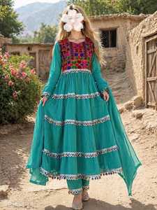 Wholesale Price New Arrival High Quality Afghan Ethnic Women Full Embroidered Lace Decorated Best Natural Afghan Evening <b>Dresses</b> - Product Image 2