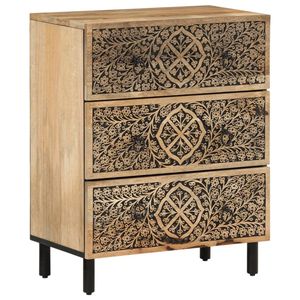 Petite armoire latérale en bois de manguier naturel avec pieds en fer, bois de manguier massif pour salon - Product Image 2