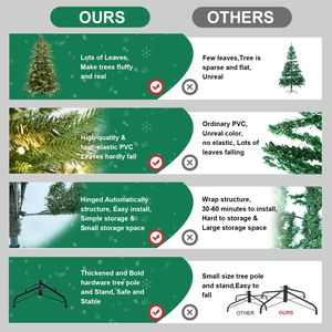 Albero di Natale Artificiale Premium 4ft, 1071 Rami Misti PE/PVC, 150 Luci LED Bianco Caldo, Filo d'Acciaio, Realistico - Product Image 2