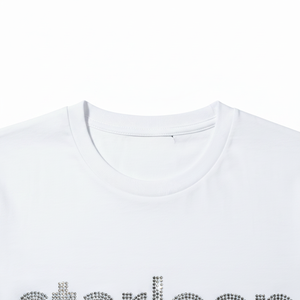 Camiseta de Hombre de Alta Calidad, 100% Algodón, Estampada, Corte Holgado, Manga Corta, Precio Bajo, Transpirable y Ligera, con Pedrería - Product Image 2