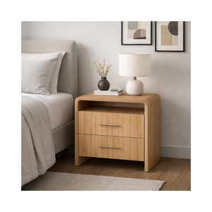 Collection RIVEO RANGE, meubles de chambre à coucher contemporains, meilleur prix, table de chevet durable et écologique, table de nuit en bois - Product Image 1