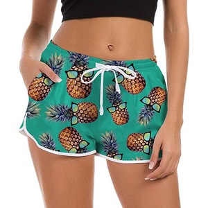 Shorts de plage pour femmes sur mesure, respirants, à séchage rapide, coupe-vent, 100% polyester, couleur unie, motif personnalisé, shorts décontractés - Product Image 4