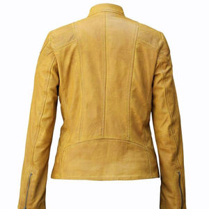 Veste en cuir véritable pour femmes, élégante, idéale pour l'hiver, parfaite pour un usage quotidien et un style décontracté. - Product Image 5