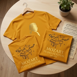เสื้อพิมพ์ลายเปียโนแบบซับลิเมชั่น ระบายเหงื่อได้ดี เสื้อพิมพ์ลายเปียโนแบบยูนิเซ็กซ์ ขายส่ง เสื้อยืดสำหรับงานเทศกาลดนตรี รับผลิตเสื้อยืด - Product Image 5