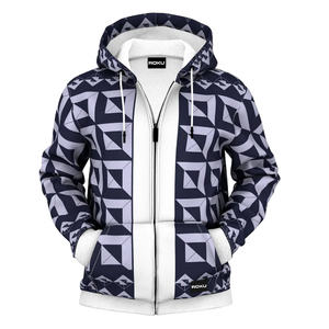 Sweat à capuche unisexe avec fermeture éclair et logo personnalisé, col à capuche coloré avec sublimation, motif uni d'hiver pour hommes, femmes et enfants - Product Image 1