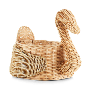 Cesta de Mimbre Premium con Forma de Cisne, Muebles para Cuarto de Niños, Almacenamiento de Juguetes, Organizador de Pañales, Decoración Funcional para el Hogar, Venta al por Mayor - Product Image 1