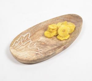 Fabricant en gros de plateau de service abstrait en bois de manguier sculpté à la main créatif de quantité minimale de commande basse - Product Image 4