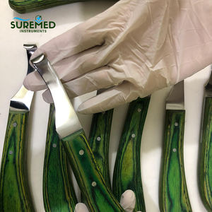 Couteau à sabots avec manche en bois, en acier inoxydable, outil manuel de fermeur pour le soin des sabots - Product Image 4