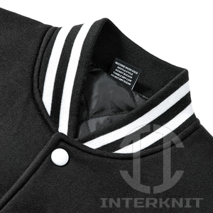 Vestes universitaires vierges en gros avec manches en cuir, logo chenille personnalisé, manteaux en laine pour hommes, vestes de baseball universitaires - Product Image 3