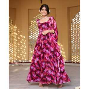 Ensemble de costume en mousseline de soie pure à imprimé floral pour femmes, taille XS - Product Image 4