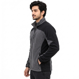 Veste zippée en polaire respirante et élastique pour homme, fabriquée en tissu polaire chaud, coupe décontractée, fermeture éclair avant durable - Product Image 3