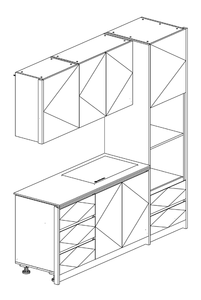 Vietnam Modern <b>Wall</b>-Mounted Kitchen <b>Cabinets</b> Durable Particle Board MDF Plywood Eco-Friendly <b>Metal</b> Handles Apartment Use 5 - Product Image 2