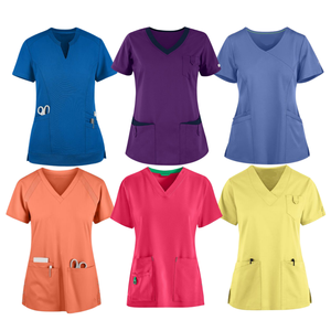 MEILLEURE VENTE Top Shirt Scrubs Médicaux Uniforme Infirmière Hôpital Vêtements Haute Qualité Personnaliser Conception Femmes SAOMAI Fabricant - Product Image 1