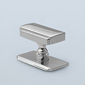 Designer Brass Rectangle Cabinet Knob Round Backplate Furniture Hardware Handle Durable Design Nickel Polished Finished Pulls - Product Image 3