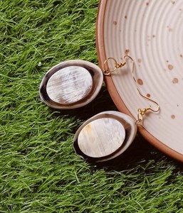 Handmade Polished Buffalo Horn Animal <b>Dangle</b> <b>Earrings</b> Eco-Friendly Boho Jewelry - Product Image 2