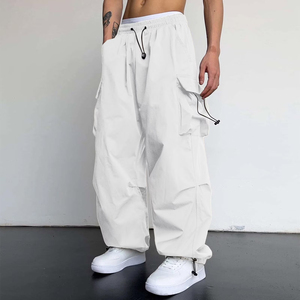 Oversized Casual Solid Lightweight Mid Waist Trouser Pent <b>Men</b> Autumn Breathable Sport Beach Gym Basketball - Product Image 5