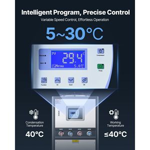 Enfriador de agua industrial refrigerado por aire de 12,3 HP con tanque grande de 37 galones y equipo de refrigeración con pantalla LED - Product Image 5