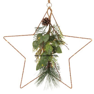 Highest Quality Christmas Ornament Star Shape Christmas <b>Wreaths</b> Iron <b>Frame</b> Blank Sublimation Easter Festival Gifts - Product Image 2