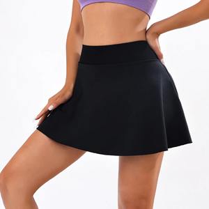 En gros Mini-jupes plissées taille haute pour femmes, style sport et tennis, avec short intégré pour le yoga, anti-plis, séchage rapide, noires, vêtements de sport, service OEM - Product Image 5