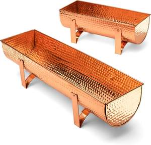 Jardinière élégante en cuivre pour fenêtre, intérieur/extérieur, pot de fleurs de jardin, cuivre massif, résistant à l'eau, écologique - Product Image 1