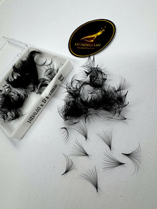 Extensions de cils en gros 16D pré-faits, bouquets de cils segmentés volume, bande souple, extensions de cils en bande transparente, aspect naturel - Product Image 2
