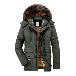 New Custom Style Faux Fur Parka Men's Down Jacket Warm <b>Thick</b> Hooded <b>Winter</b> <b>Coat</b> Premium Quality Insulated Outdoor Wear - Product Image 2