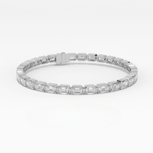 Pulsera Aarinya para Mujer, Moderna, con Diamante Cultivado en Laboratorio, Oro 9K, Corte Esmeralda, Certificado IGI, Bisel Escultural, para Uso Diario - Product Image 5