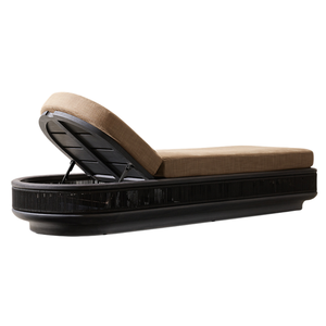 เตียงอาบแดดกลางแจ้งทรงกลมรุ่นหรูหรา Emma ลดราคาพิเศษ โครงไม้สักสไตล์หวายถัก พร้อมพนักพิงปรับระดับได้และเบาะรองนั่ง - Product Image 4