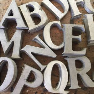 Lettres décoratives en acier galvanisé style ferme moderne, résistantes aux intempéries, pour l'extérieur et l'intérieur, art mural métallique, alphabet décoratif pour la maison et le jardin - Product Image 6