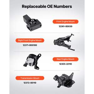 Secure Support Replacement <b>Engine</b> Transmission Motor <b>Mount</b> Kit Compatible 2003-2008 for Toyota for Corolla 1.8L L4 Replaces OE# - Product Image 3
