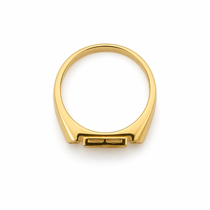Anillo de Oro Amarillo de 14 Quilates para Hombre con Circonitas Cúbicas en Forma de Cuadrado, Micro Pavé, Piedras Laterales, Anillo de Boda, Regalo, Joyería - Product Image 4