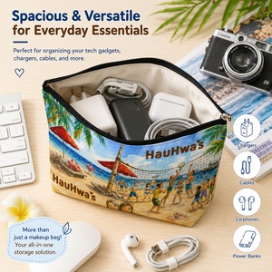 Tropical Beach Canvas <b>Makeup</b> Bag Waterproof Travel Toiletry Pouch Cosmetic Organizer Creative Stationery <b>Case</b> Wholesale - Product Image 3