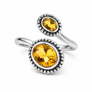 Wholesale 925 Sterling Silver Natural <b>Citrine</b> Open <b>Ring</b> Handmade Designer Gemstone <b>Ring</b> Fine Jewelry for Women - Product Image 1