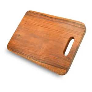 Planche à découper rectangulaire en bois d'acacia, finition lisse, pliable, antidérapante, durable, antibactérienne, passe au lave-vaisselle, pour une utilisation en cuisine - Product Image 4
