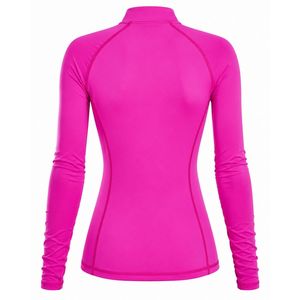 Camiseta de Golf Rosa de Manga Larga con Cierre Completo para Mujer, Top Deportivo de Alto Rendimiento, Ropa para Actividades al Aire Libre, Ropa Casual de Entrenamiento para Golf - Product Image 2