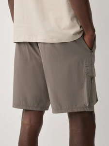 Pantalones Cortos Cargo para Hombre, Pantalones Cortos Cargo Sólidos de Cintura Media, Elásticos, de Secado Rápido, de Poliéster, Estilo Casual con Bolsillos - Product Image 2