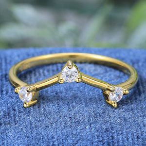 Anillo de Cóctel Hiphop con Diamantes Cultivados en Laboratorio, Diseño Geométrico de Hoja Moderna, Oro Sólido de 14K, Engaste de Puntas, Certificado IGI, AMBER JEWELS - Product Image 1