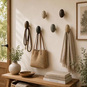 <b>Wall</b> Mounted Wood Handicraft Nordic Design Eco-Friendly Uncoated Coat Hook & <b>Key</b> <b>Holder</b> for Entryway - Product Image 2