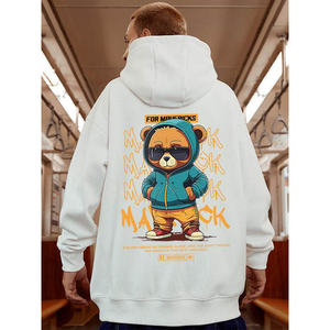 Nouveau dans Hip Hop ours graphique sweats à capuche imprimés pour hommes surdimensionné Streetwear Y2K sweat à capuche sweats polaire pull décontracté à capuche-Bla - Product Image 2