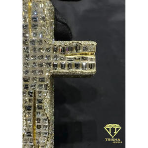 Pendentif Croix Entièrement Sertie de Diamants de Laboratoire en Argent Sterling 925 avec Sertissage de Pierres Mixtes – Bijou Hip Hop Premium - Product Image 3