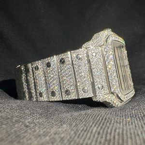 High Quality Antique Fashion Quartz VVS D Moissanite Luxury Designer <b>Men's</b> <b>Watch</b> Stainless Steel Band 5ATM <b>Waterproof</b> - Product Image 1