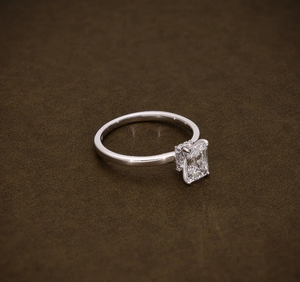 Wholesale 925 <b>Silver</b> Plated IGI Certified Lab Diamond Vintage <b>Emerald</b> Cut <b>Ring</b> Women Engagement Wedding Jewelry Supplier - Product Image 2