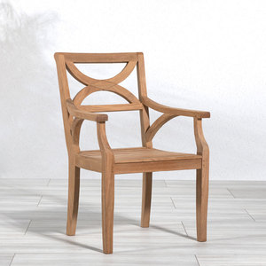 Silla de Comedor Comercial de Teca Sólida para Exteriores con Reposabrazos – Muebles Premium para Resorts y Clubes de Playa - Product Image 3