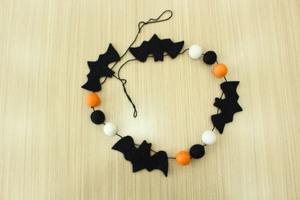 Guirnalda Colgante de Murciélagos de Lana para Halloween, 120 cm, Ecológica, Negra/Blanca/Naranja, para Decoración de Fiestas en Casa - Product Image 5