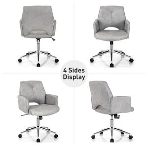 Silla de Oficina Ergonómica Contemporánea de PU con Respaldo Hueco Ajustable y Reposabrazos - Product Image 5