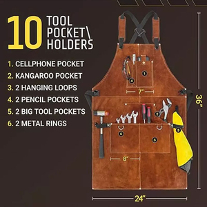 <b>Waterproof</b> <b>Work</b> Apron Adjustable Cross back Multi Pocket Utility Apron Dust Proof Workshop Repair Maintenance Workwear durable - Product Image 3