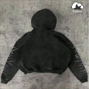 Sweat-shirt à capuche pour homme en coton épais de qualité supérieure, coupe oversize, brodé, style streetwear, anti-boulochage, écologique, collection automne - Product Image 2