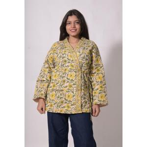 Lavinas - Kimono de Algodón Estampado Floral Hecho a Mano, Ecológico, de Secado Rápido, Estilo Bata de Baño para Mujer, Largo Regular, Invierno - Product Image 2
