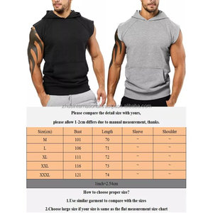 Sudadera con capucha sin mangas para hombre Premium de alta calidad 100% Fleece Lined Lightweight Hoody Top - Product Image 6